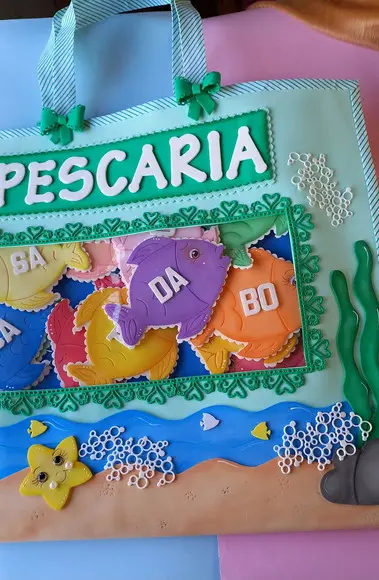 Recurso Sacola da Pescaria (silábica) em Eva.