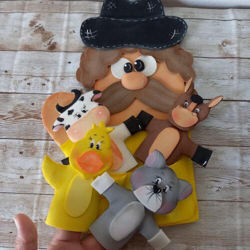 luva seu Lobato com dedoches em eva