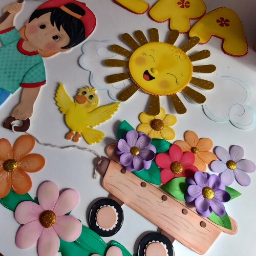 Painel viva a primavera aplique em eva