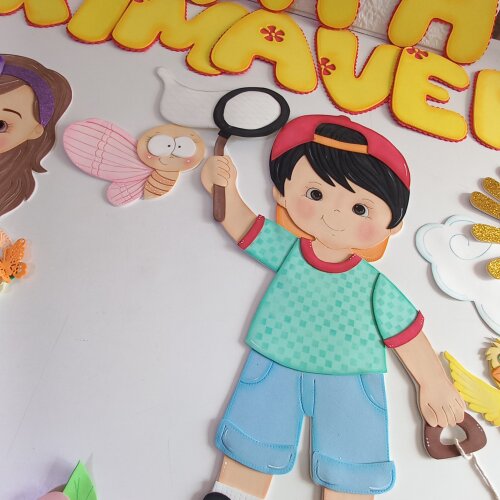 Painel viva a primavera aplique em eva decoração escolar