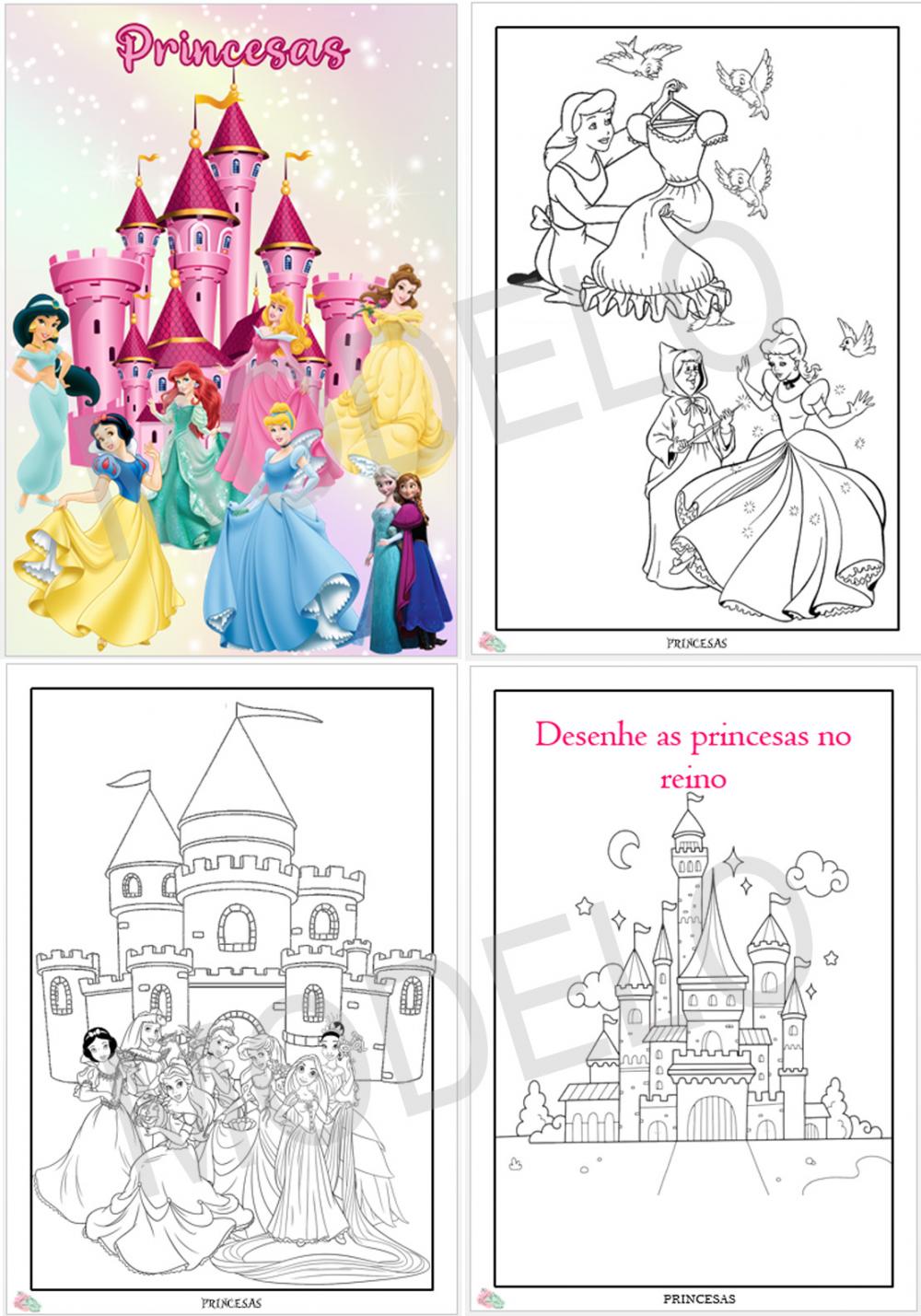 LIVRO DE COLORIR DIGITAL PRINCESAS!