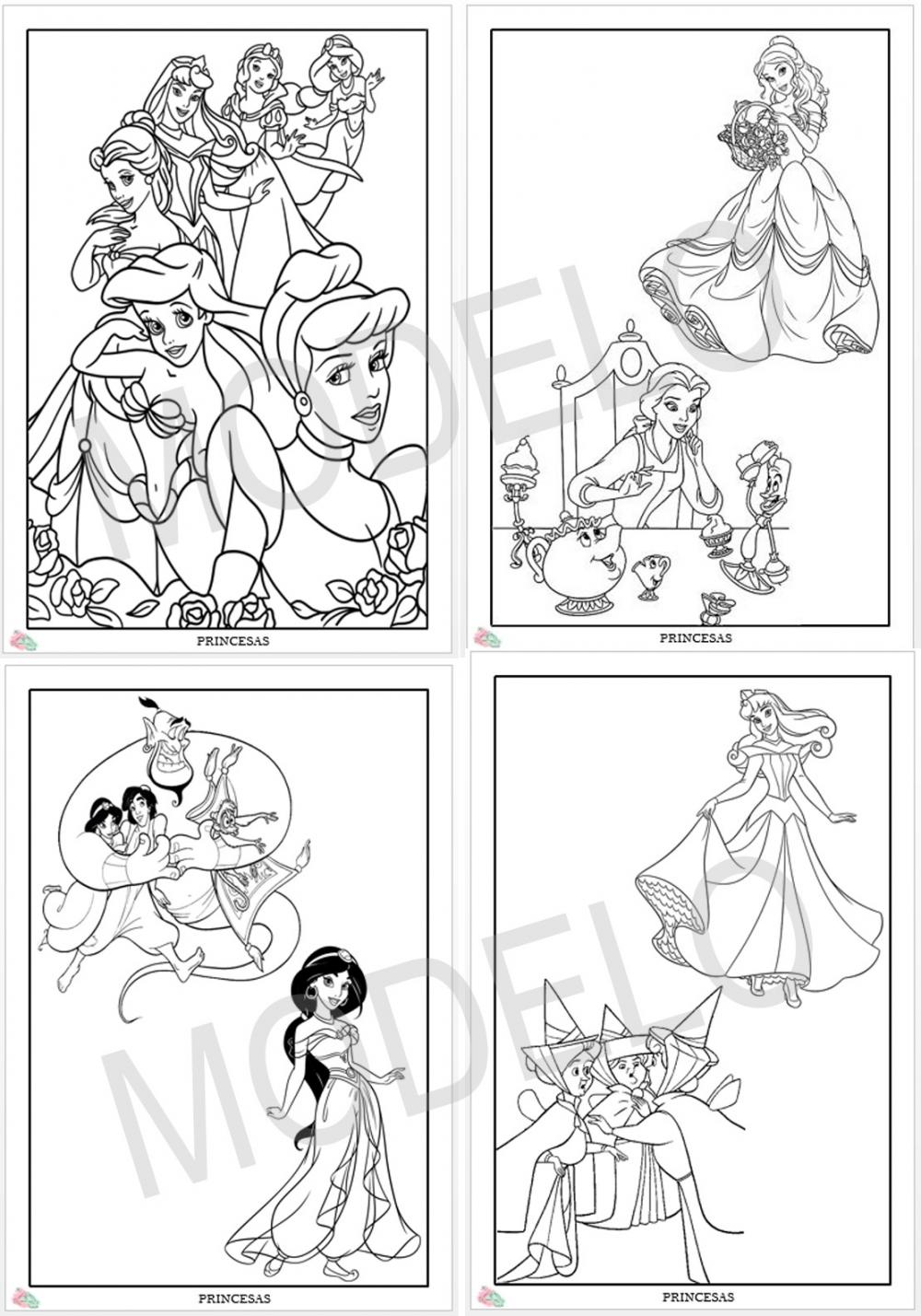 LIVRO DE COLORIR DIGITAL PRINCESAS!