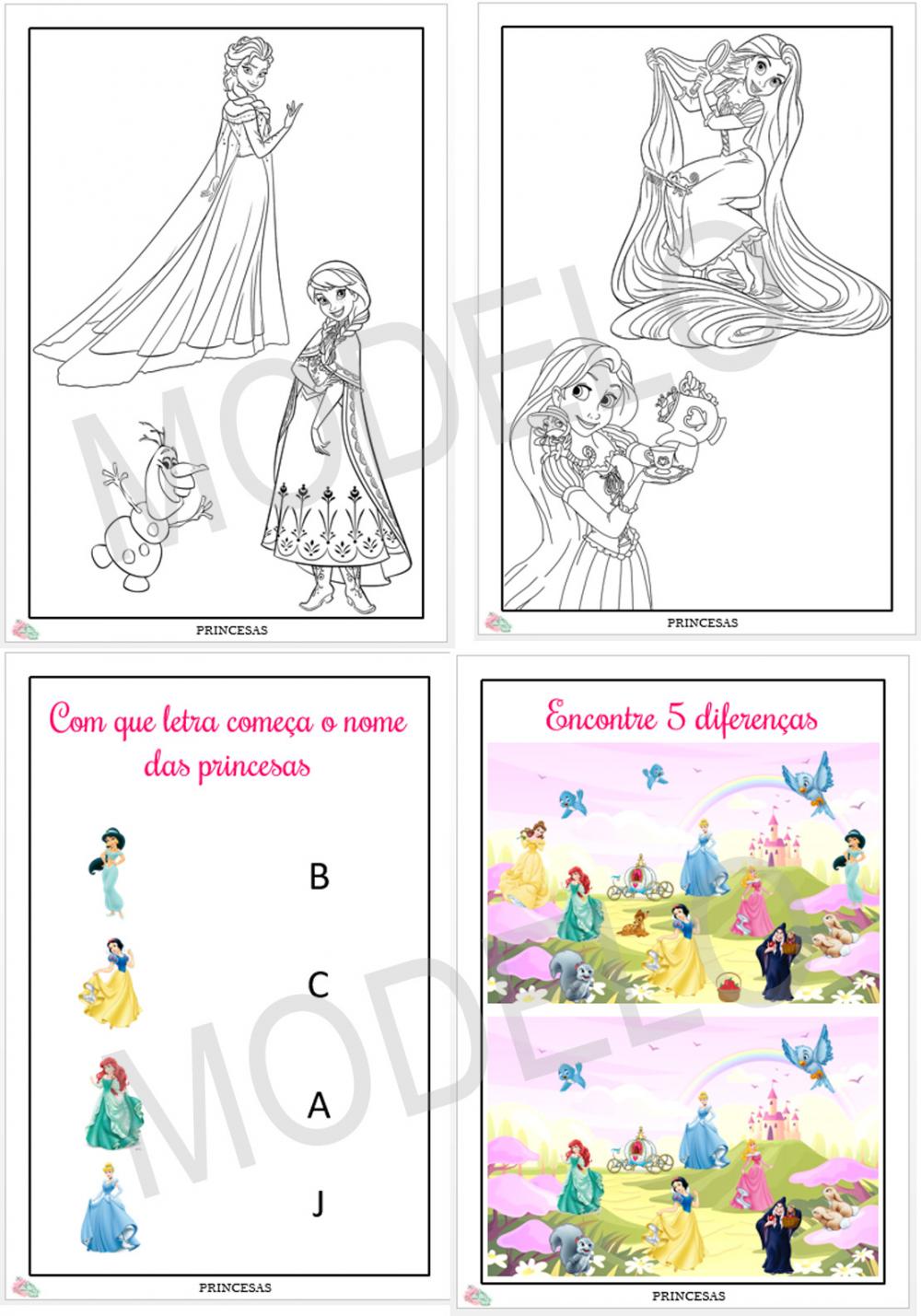 LIVRO DE COLORIR DIGITAL PRINCESAS!