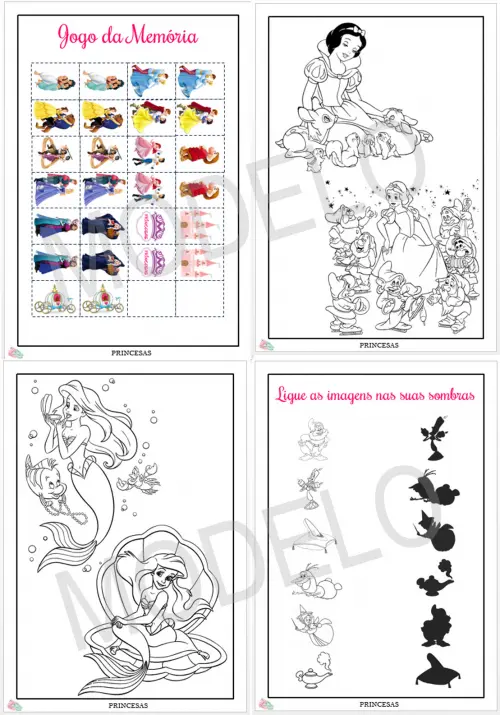 LIVRO DE COLORIR DIGITAL PRINCESAS!