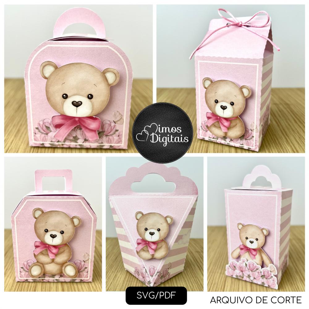 Arquivo de Corte - Chá de Bebê Ursinha Rosa - SVG - S0363