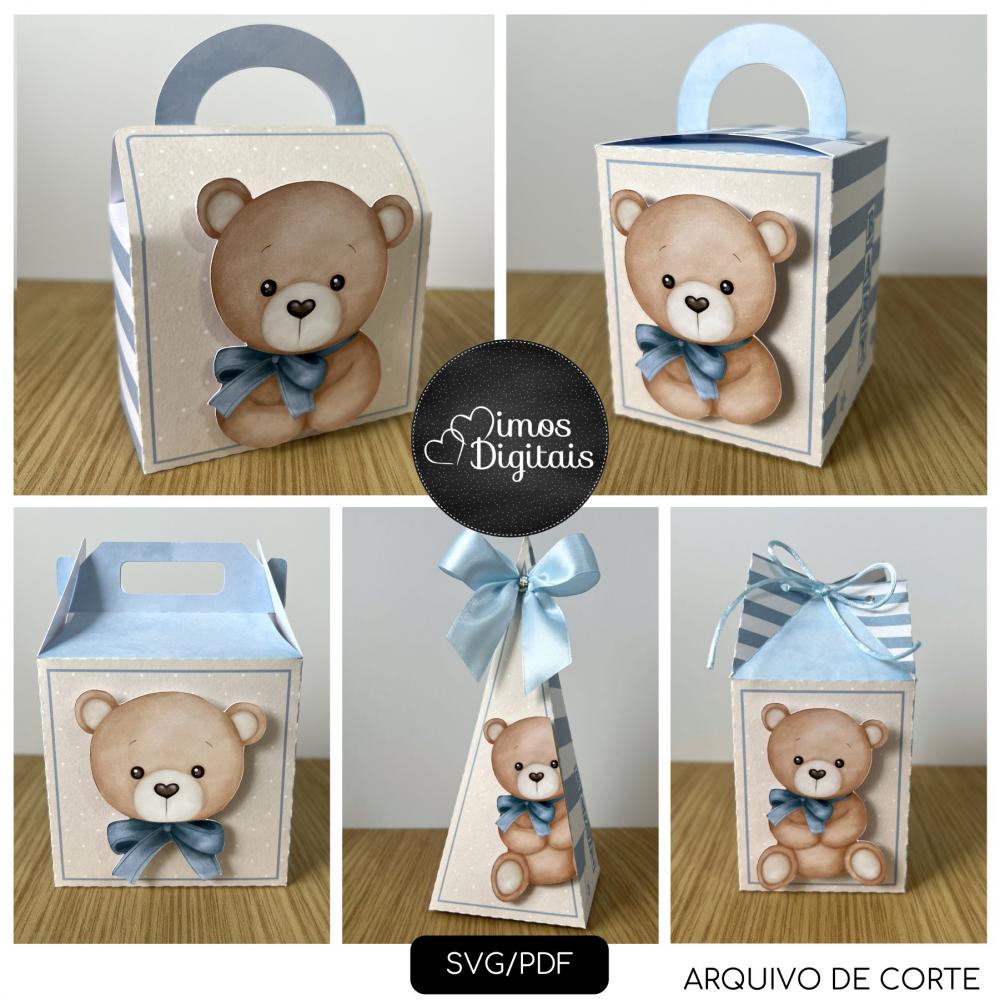 Arquivo de Corte - Ursinho Marfim Azul - SVG - S0371