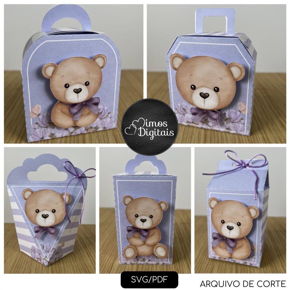 Arquivo de Corte - Ursinho Lilás - SVG - S0365