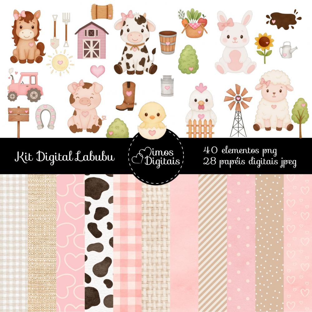 Kit Digital Fazendinha Rosa