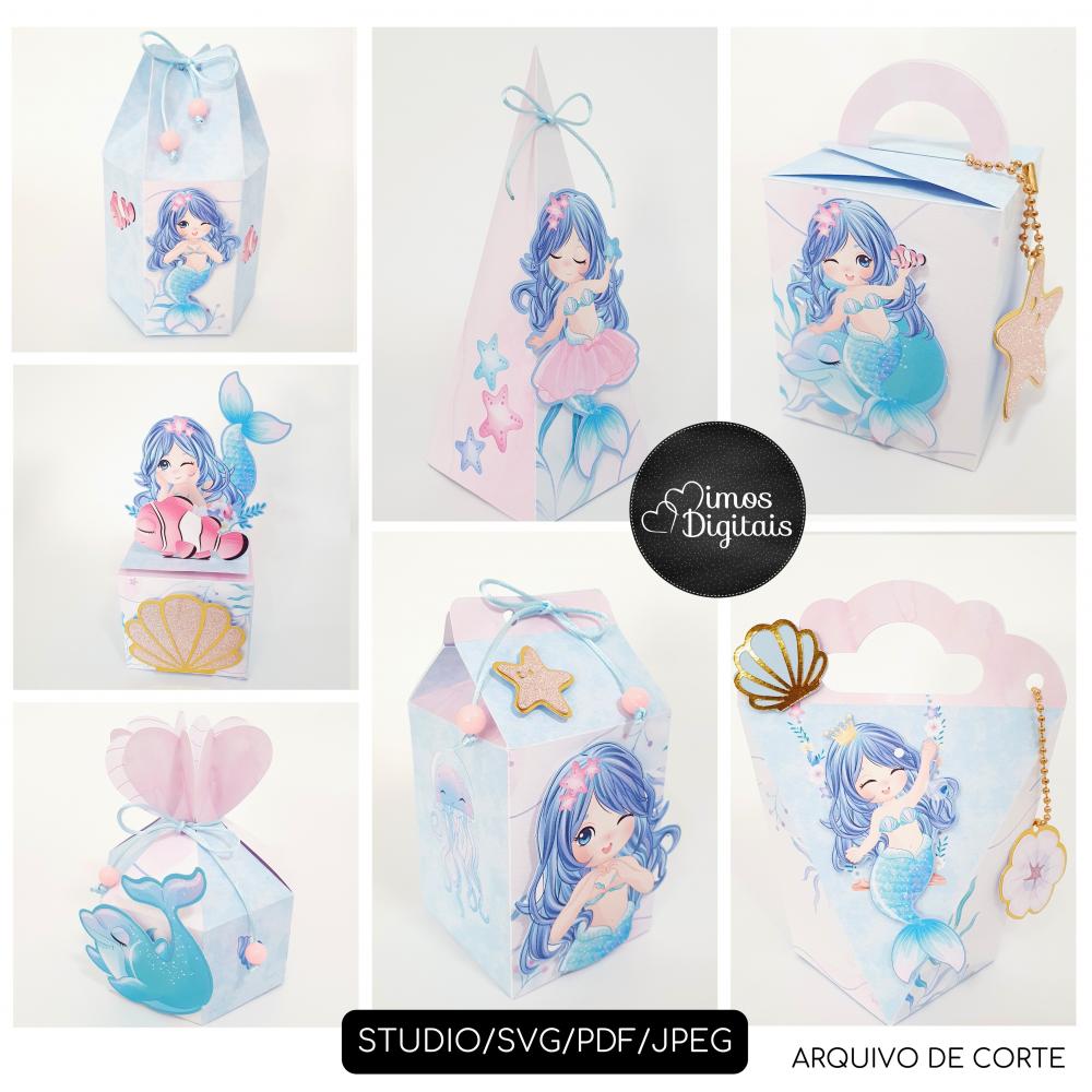 Arquivo de Corte Sereia Azul e Rosa - 0017