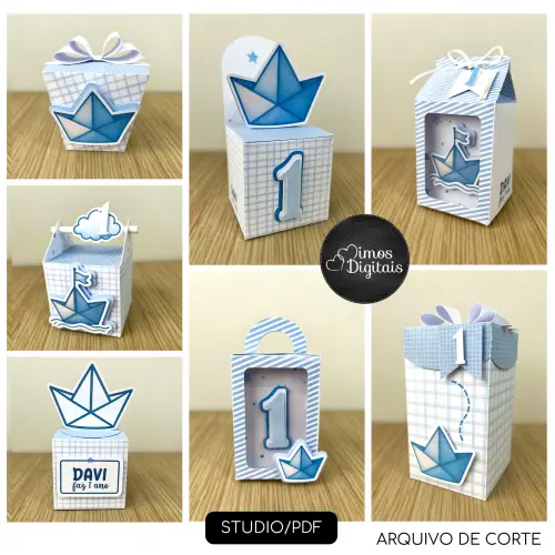 Arquivo de Corte - Barquinho Origami Aquarela - 0134