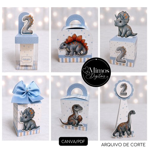 Arquivo de Corte - Dino Azul - Canva - pdf - 0367