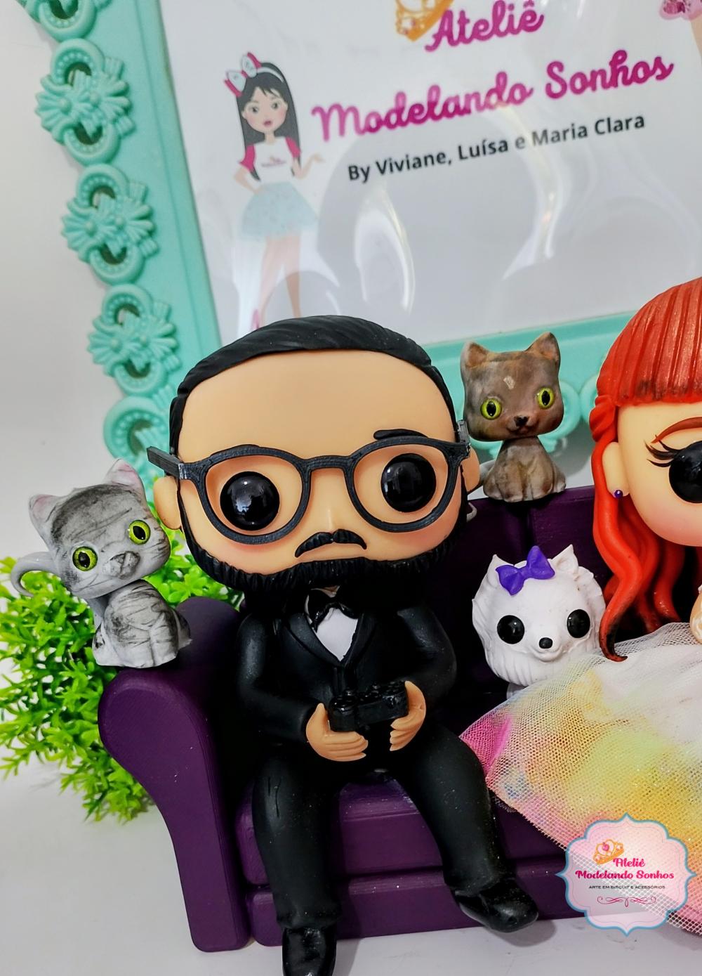 Noivinhos Funko Pop Personalizados em Biscuit - Sofazinho