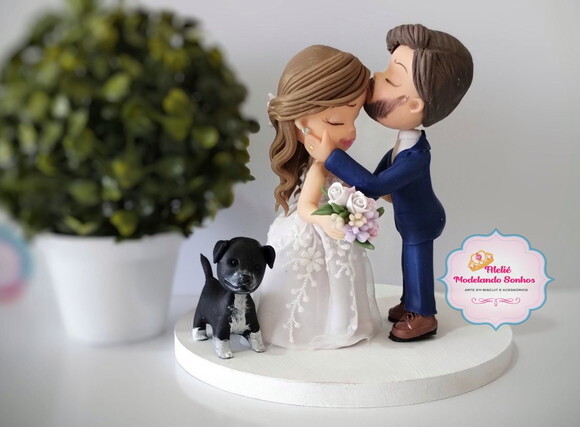Topo de Bolo Casamento Noivinhos
