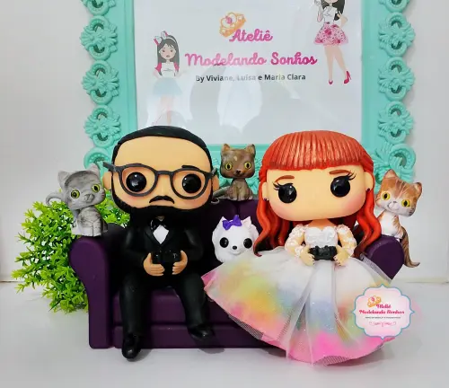Noivinhos Funko Pop Personalizados em Biscuit - Sofazinho