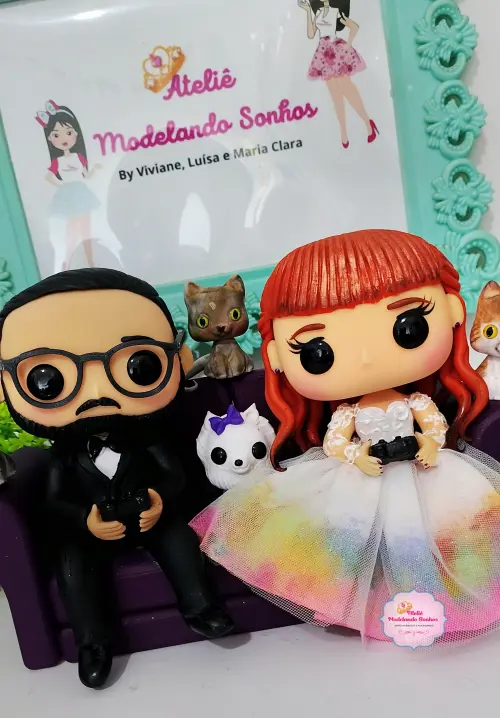 Noivinhos Funko Pop Personalizados em Biscuit - Sofazinho
