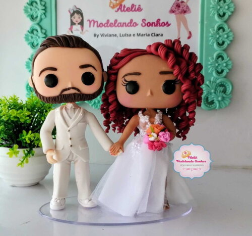 Noivinhos Funko pop Topo de Bolo