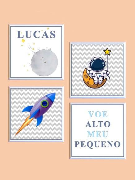 Conjunto de Quadros Astronauta
