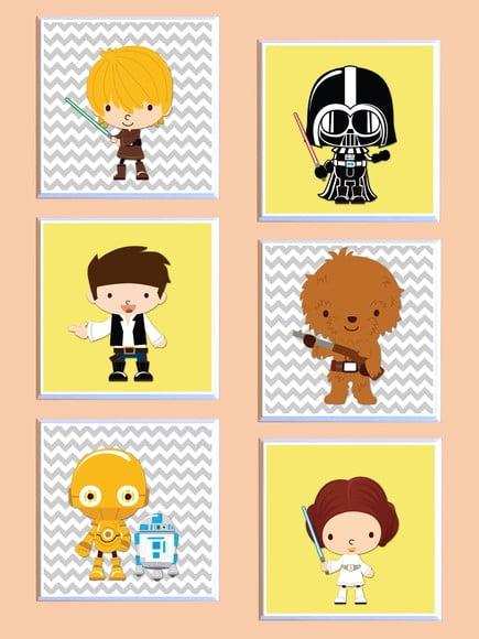 Conjunto de quadros Star Wars Babies