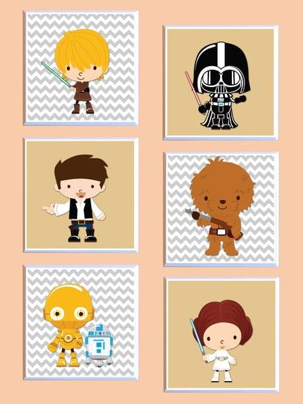 Conjunto de quadros Star Wars Babies