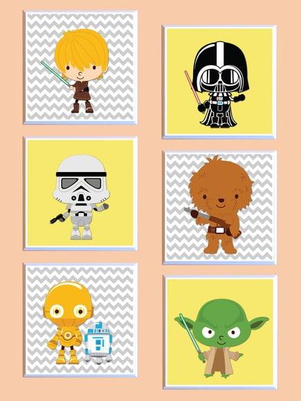Conjunto de Quadros Star Wars Babies