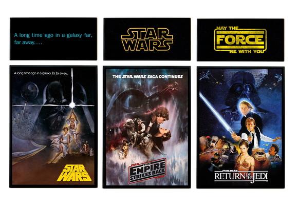 Conjunto de Quadros Star Wars Trilogia Clássica