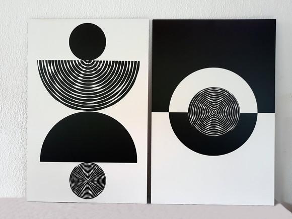 Dupla de Placas Impressão Uv Figuras Geométricas Pb