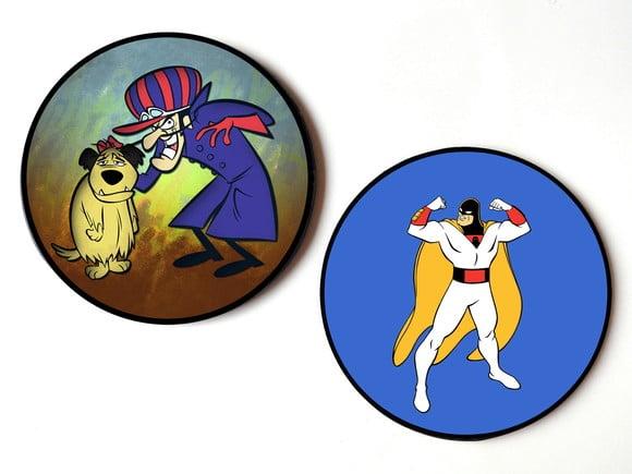 Dupla de Placas Redondas Dick Vigarista e Space Ghost