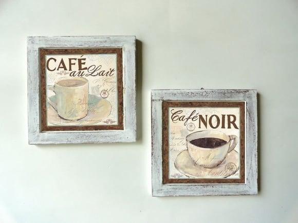 Dupla de Quadros Café Noir e Au Lait