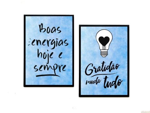 Dupla de Quadros Boas Energias Azul