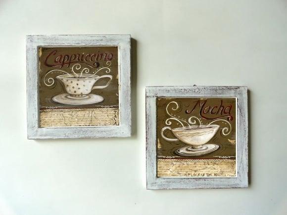 Dupla de Quadros Café (mocha e Cappuccino)