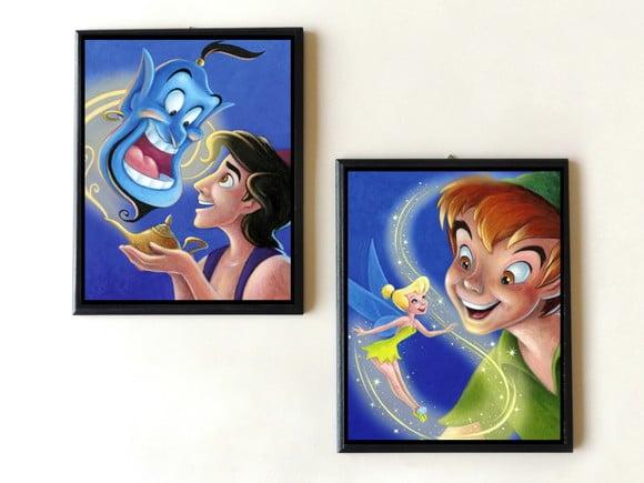 Dupla de Quadros Disney Aladdin e Peter Pan
