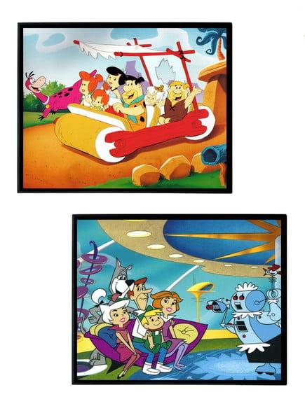Dupla de Quadros Flintstones e Jetsons