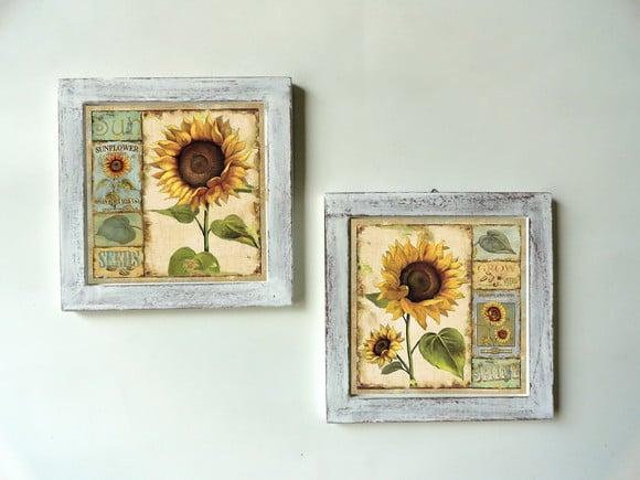 Dupla de Quadros Girassóis