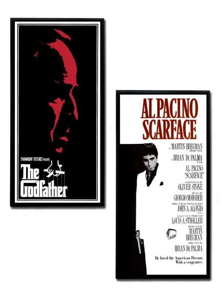 Dupla de Quadros Poderoso Chefão e Scarface