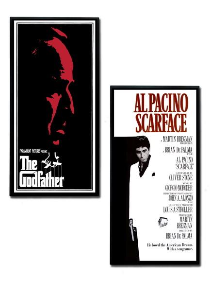 Dupla de Quadros Poderoso Chefão e Scarface