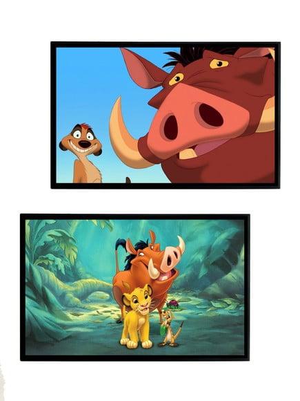 Dupla de Quadros Rei Leão, Pumba e Timão