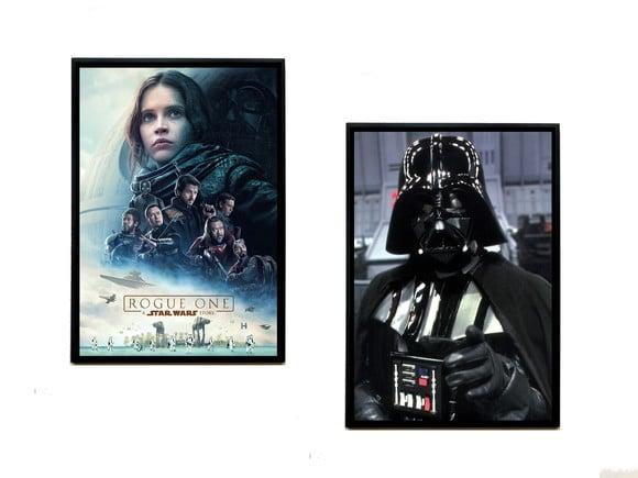 Dupla de Quadros Star Wars Rogue One e Darth Vader