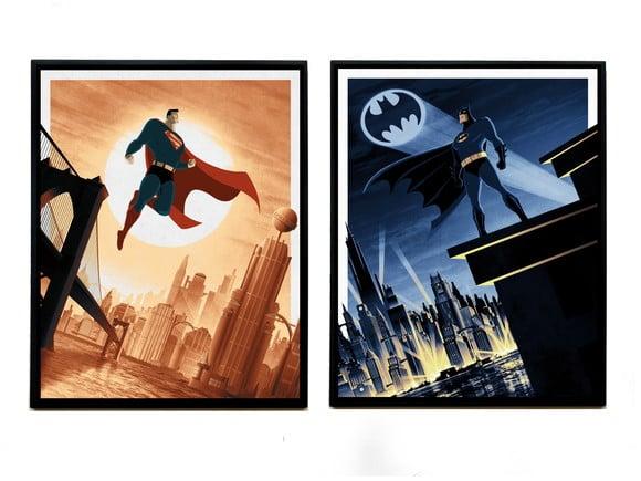 Dupla de quadros Superman x Batman