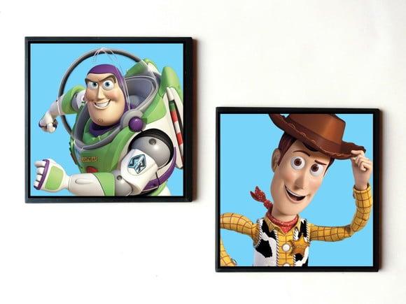 Dupla de quadros Toy Story Buzz e Woody