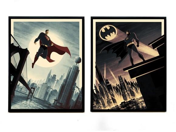 Dupla de quadros Superman x Batman (modelo 2)