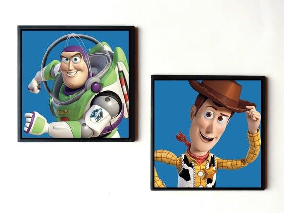 Dupla de quadros Toy Story Buzz e Woody