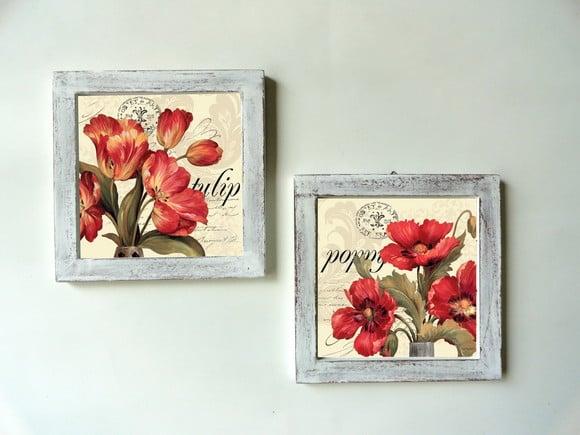 Dupla de Quadros Tulipa e Papoula