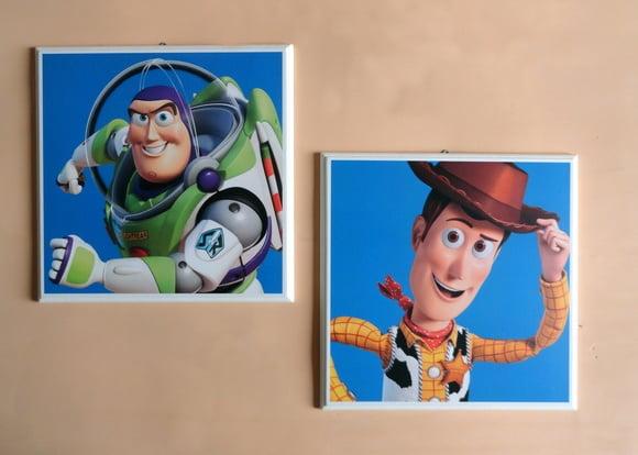 Dupla de quadros Toy Story Buzz e Woody