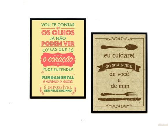 Dupla de Quadros Wave e Eu Cuidarei do Seu Jantar