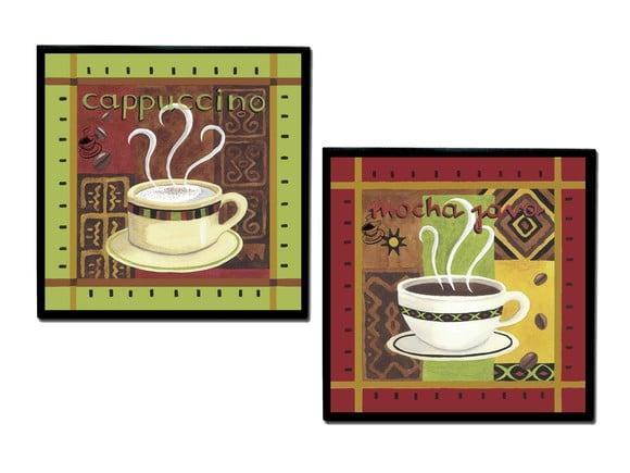 Jogo de quadros Café (Mocha Java e Cappuccino)