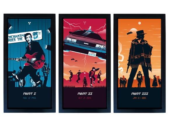 Jogo de Quadros de Volta para o Futuro Minimalista