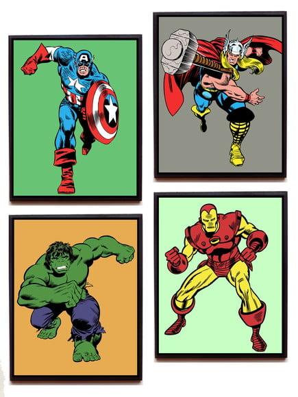 Jogo de quadros Heróis Marvel