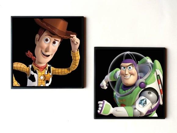 Jogo de Quadros Toy Story ( Woody e Buzz)