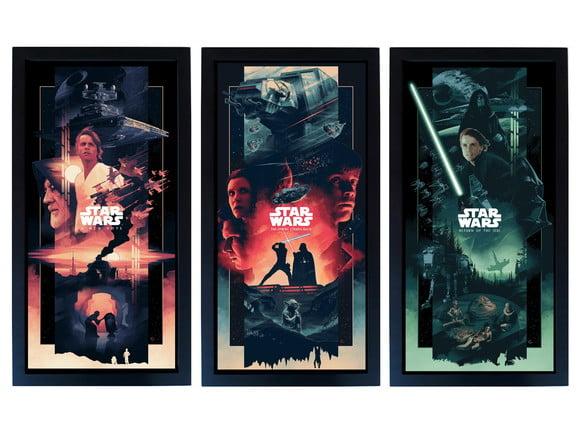 Jogo de Quadros Star Wars Cartaz Colorido