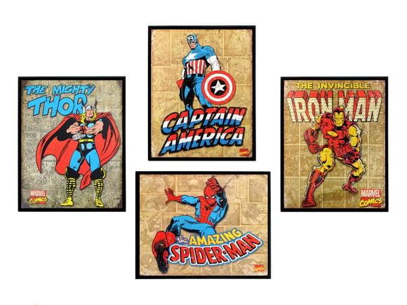 Jogo de quadros Vingadores Vintage